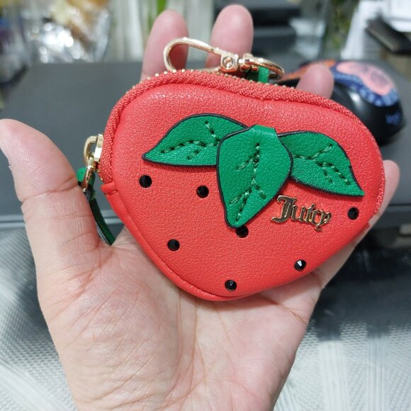 Juicy Couture Heart Shape Cute Mini Coin Purse Mini Wallet Bag Charm Keyring - Picture 7 of 7